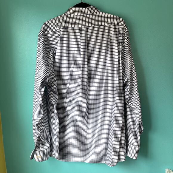 Chaps Men's Button Down Dress Shirt Size XL Blue & White Long Sleeve 18.5 Neck - Picture 3 of 6